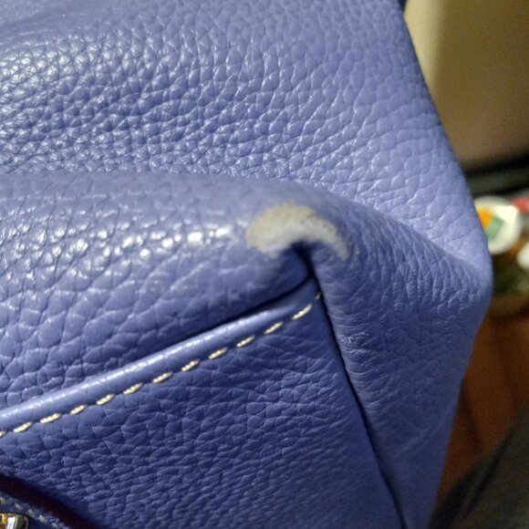 Dooney & Bourke Periwinkle Blue Leather Handbag Hobo Bag Purse Clasp - Picture 6 of 13